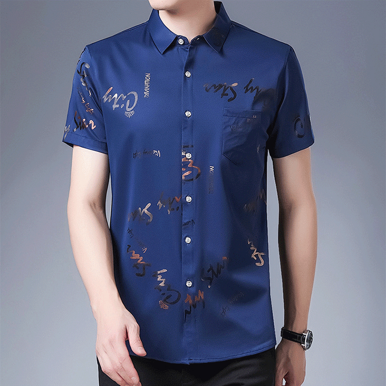 เสื้อเชิ้ตแขนสั้นผู้ชายรุ่นบาง