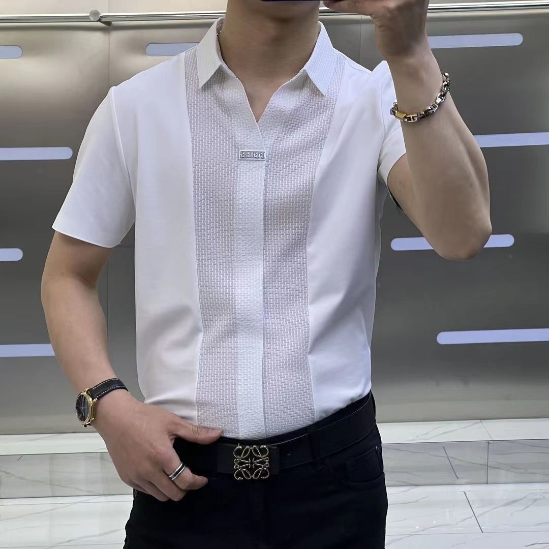 เสื้อเชิ้ตแขนสั้นแฟชั่นที่แมทช์ง่ายสำหรับนักธุรกิจ