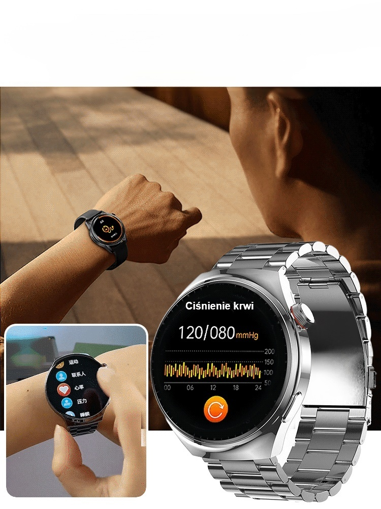 นาฬิกาสายเหล็ก Watch4 Pro วัดระดับน้ำตาลในเลือดได้