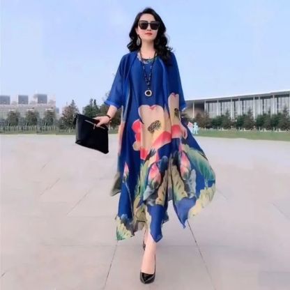 【ซื้อ 1 ได้ 2】ชุดเดรสผ้าไหม เนื้อผ้าถนอมผิว