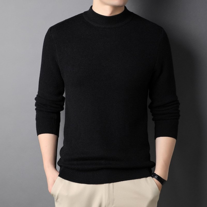 เสื้อสเวตเตอร์ถักผ้าวูลคอเต่าเบสิคสำหรับผู้ชาย