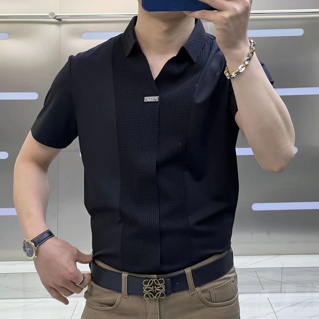 เสื้อเชิ้ตแขนสั้นแฟชั่นที่แมทช์ง่ายสำหรับนักธุรกิจ