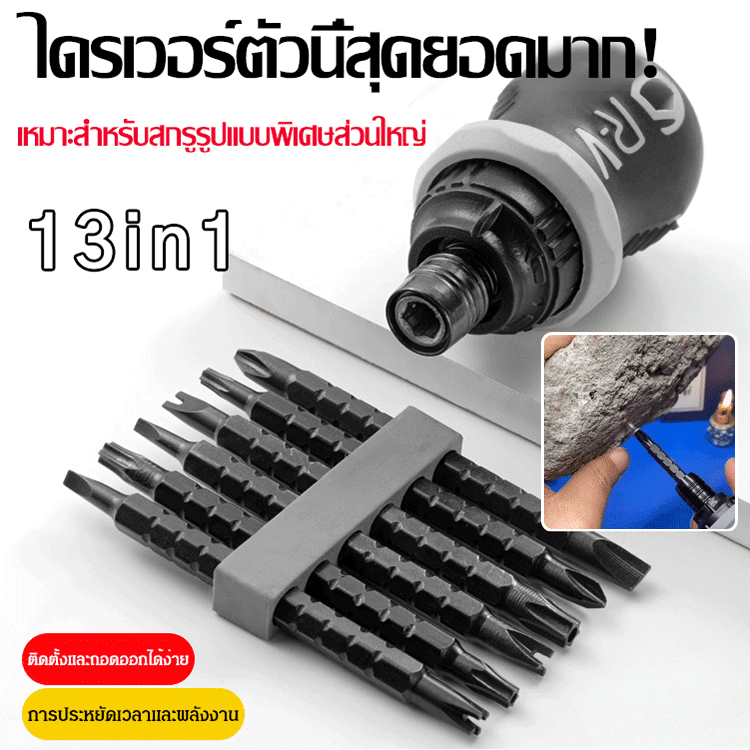 ชุดไขควงสองทางพร้อมด้ามจับแบบวงล้อ 13 ใน 1 จากเยอรมนี