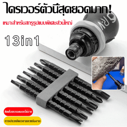 ชุดไขควงสองทางพร้อมด้ามจับแบบวงล้อ 13 ใน 1 จากเยอรมนี