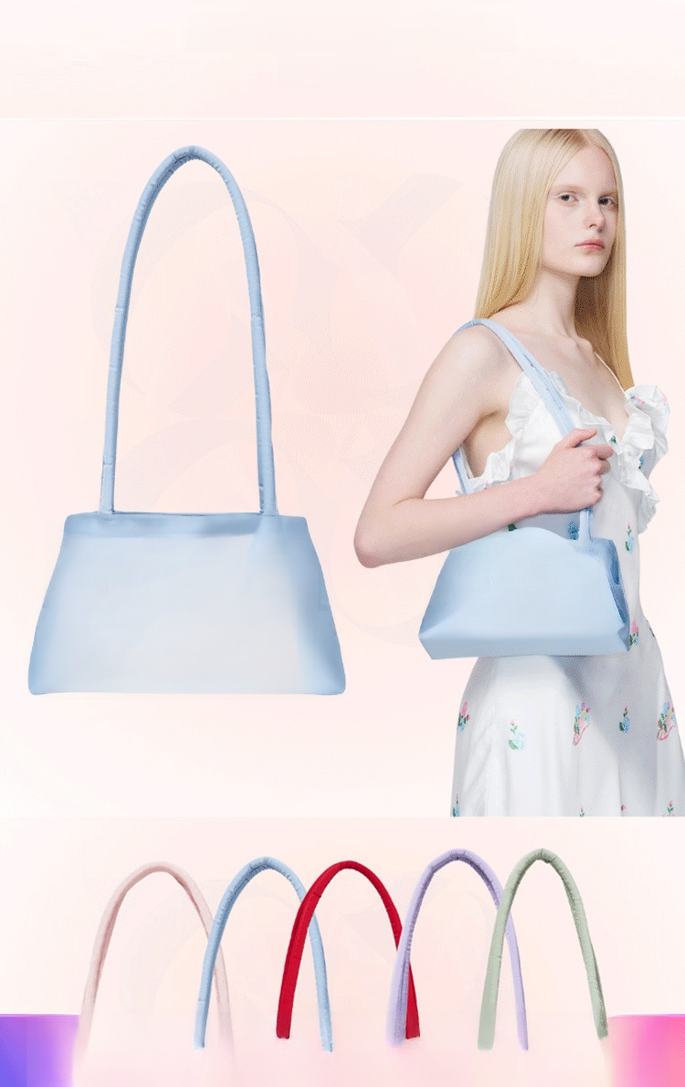 【ขายฮิตบนติ๊กต๊อก】กระเป๋าถือผ้าซาตินปักลาย ความจุสูง