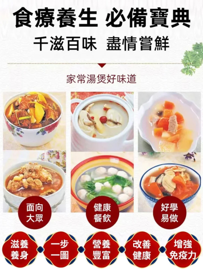 全家養生必備口袋書！一碗好湯養全家，隨用隨查不費腦，涵蓋老人、小孩、女性專屬湯方，食材易買、煮法簡單，家庭煮婦首選