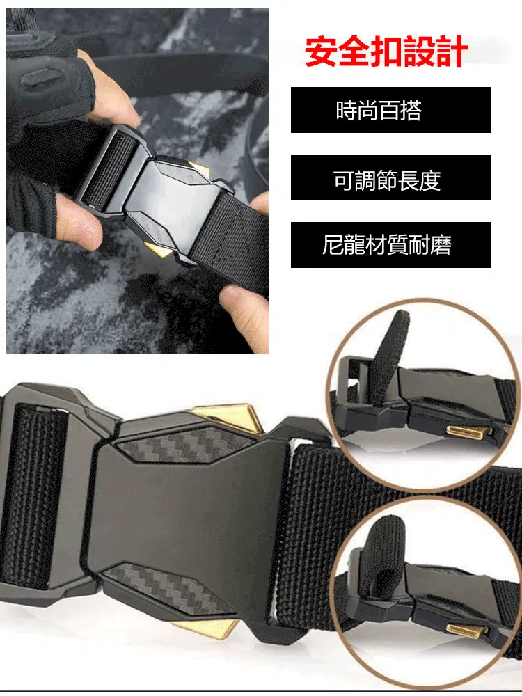 全新插扣尼龍戰術腰帶
