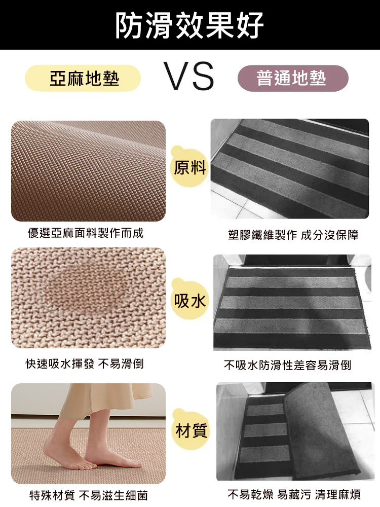 亞麻編製吸水速乾地墊