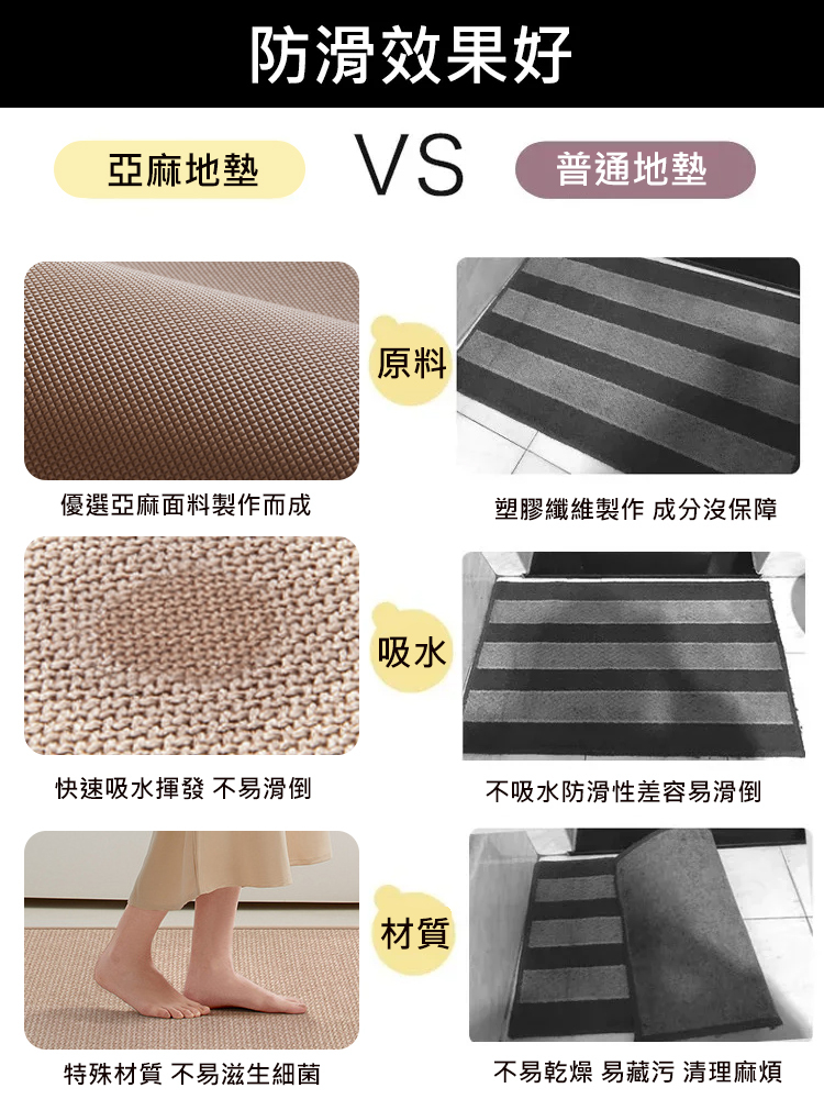 亞麻編製吸水速乾地墊