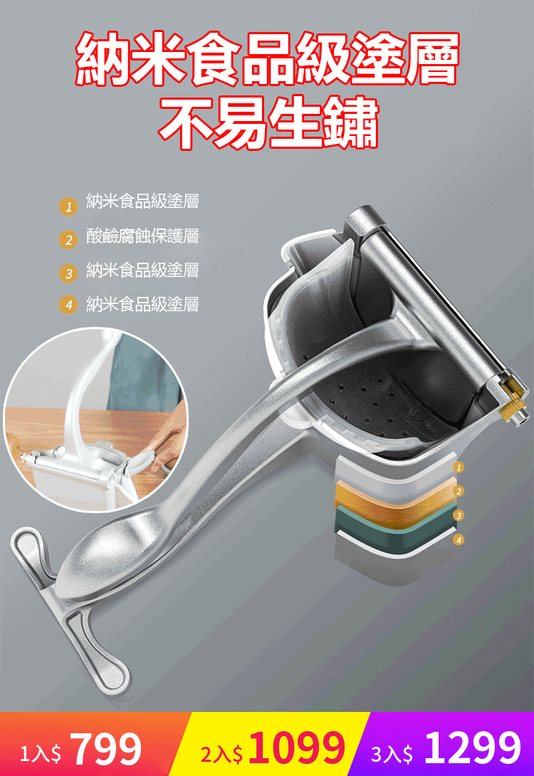 【原汁原味】3秒出一杯果汁，出汁率高達95%！自動果渣分離，清洗特別方便！享受每天美味的鮮榨果汁！