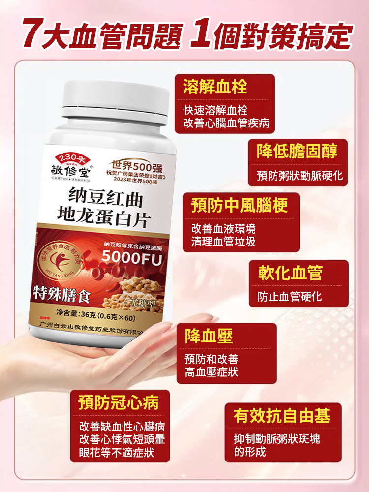 【血管清道夫】納豆紅曲地龍蛋白片