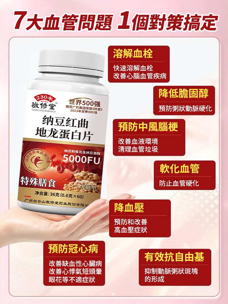 【血管清道夫】納豆紅曲地龍蛋白片