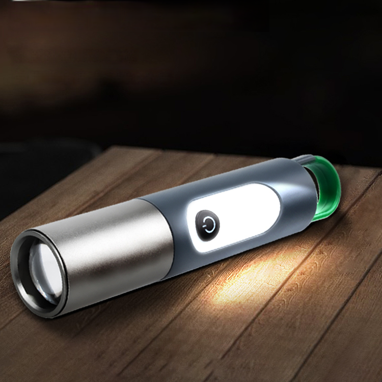 鋁合金伸縮變焦强光手電筒