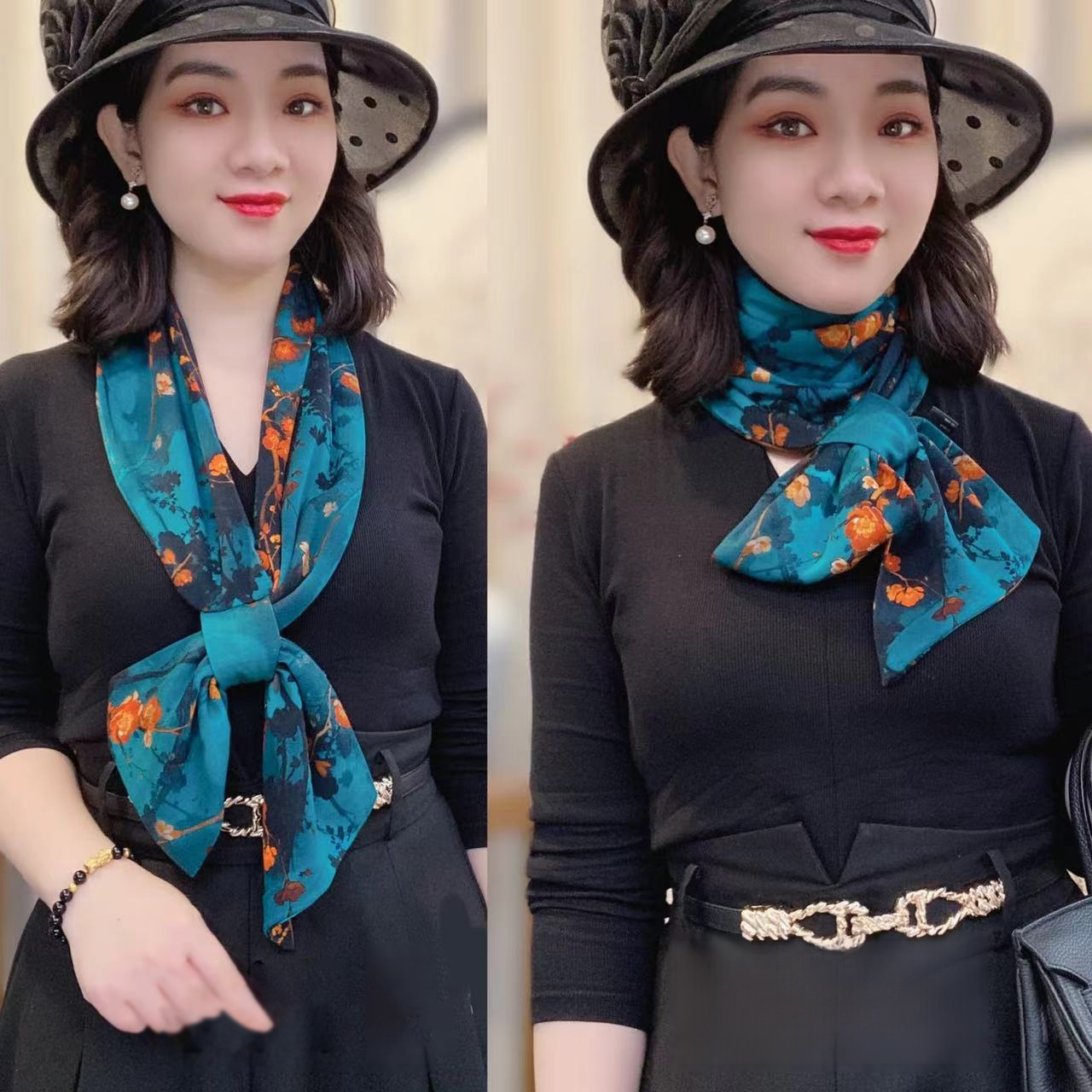 女百搭保暖護頸小圍巾-新款旅遊拍照披肩，多種穿法都非常好看！ #絲巾係法大全 #度假穿搭 #披肩#出遊穿搭 #精緻女人必備