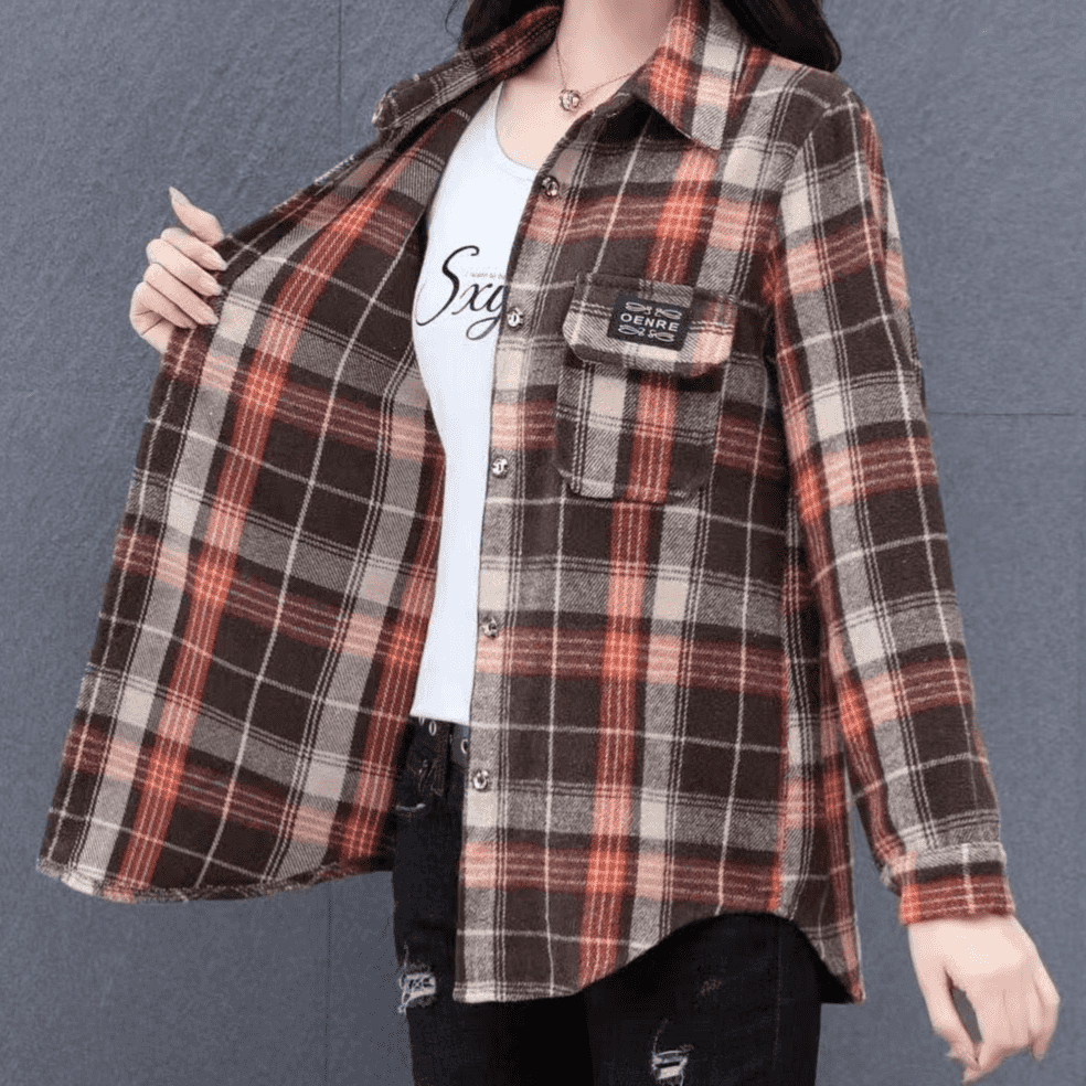 休閒百搭格紋襯衫