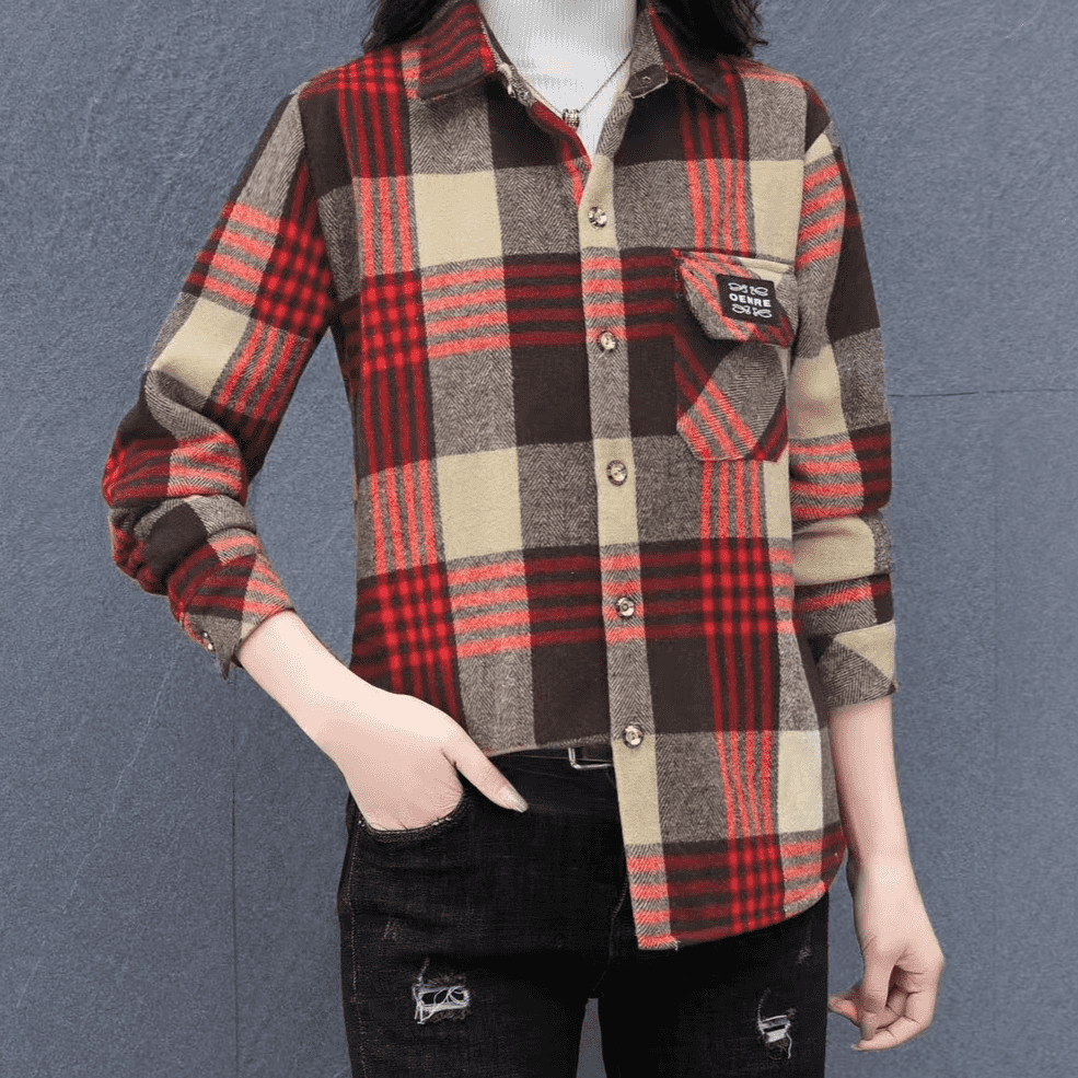 休閒百搭格紋襯衫