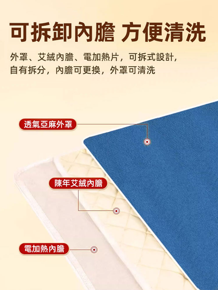 疏通全身經絡智能控溫電加熱艾絨毯-頸肩腰腿背都可用 陳艾絨填充 廠家直髮