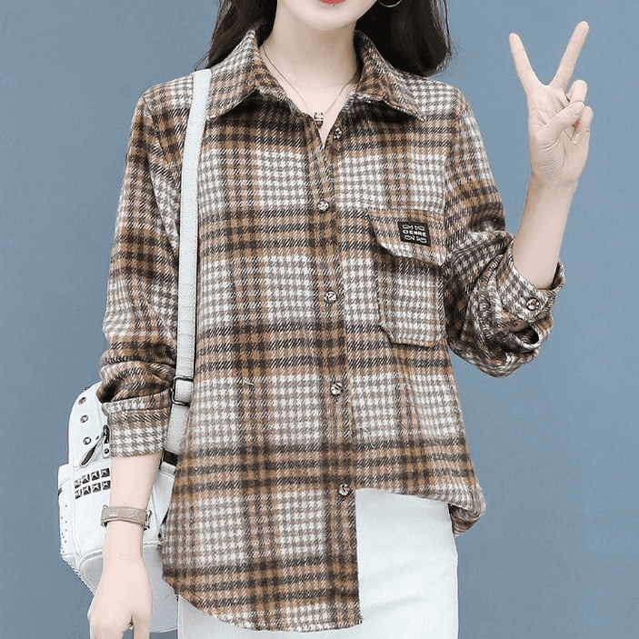 休閒百搭格紋襯衫