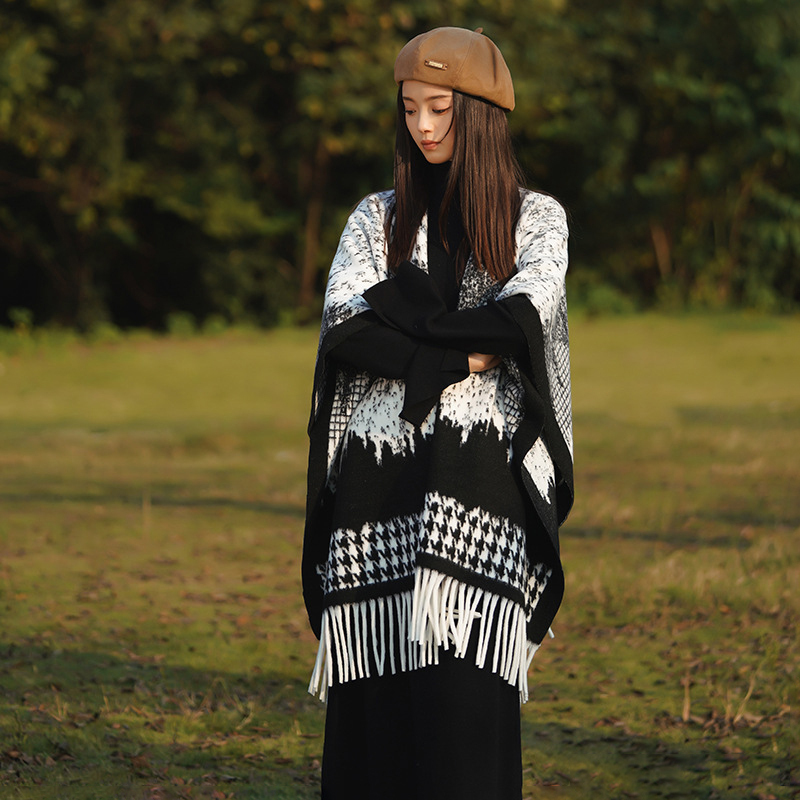 雙面穿保暖氣質披肩