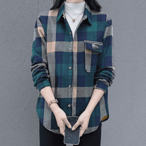 休閒百搭格紋襯衫