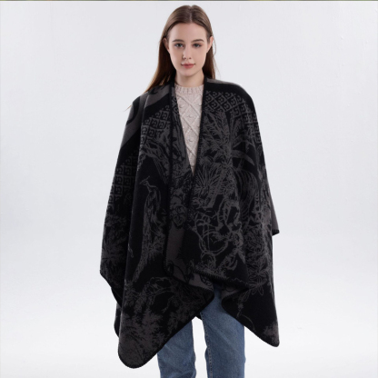 雙面穿保暖氣質披肩