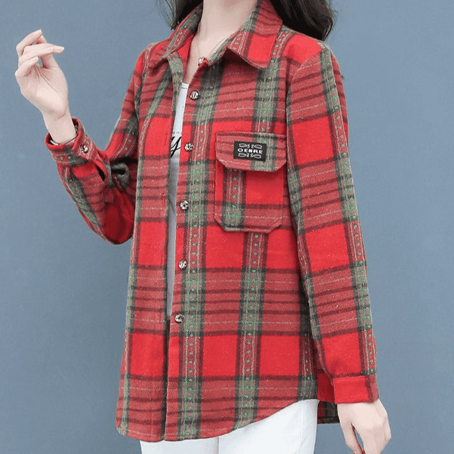 休閒百搭格紋襯衫