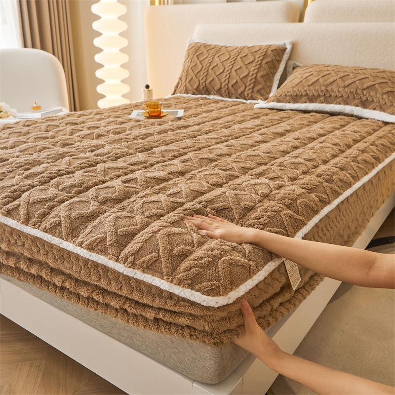 A類抑菌牛奶絨夾棉床笠