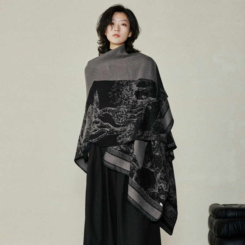 雙面穿保暖氣質披肩