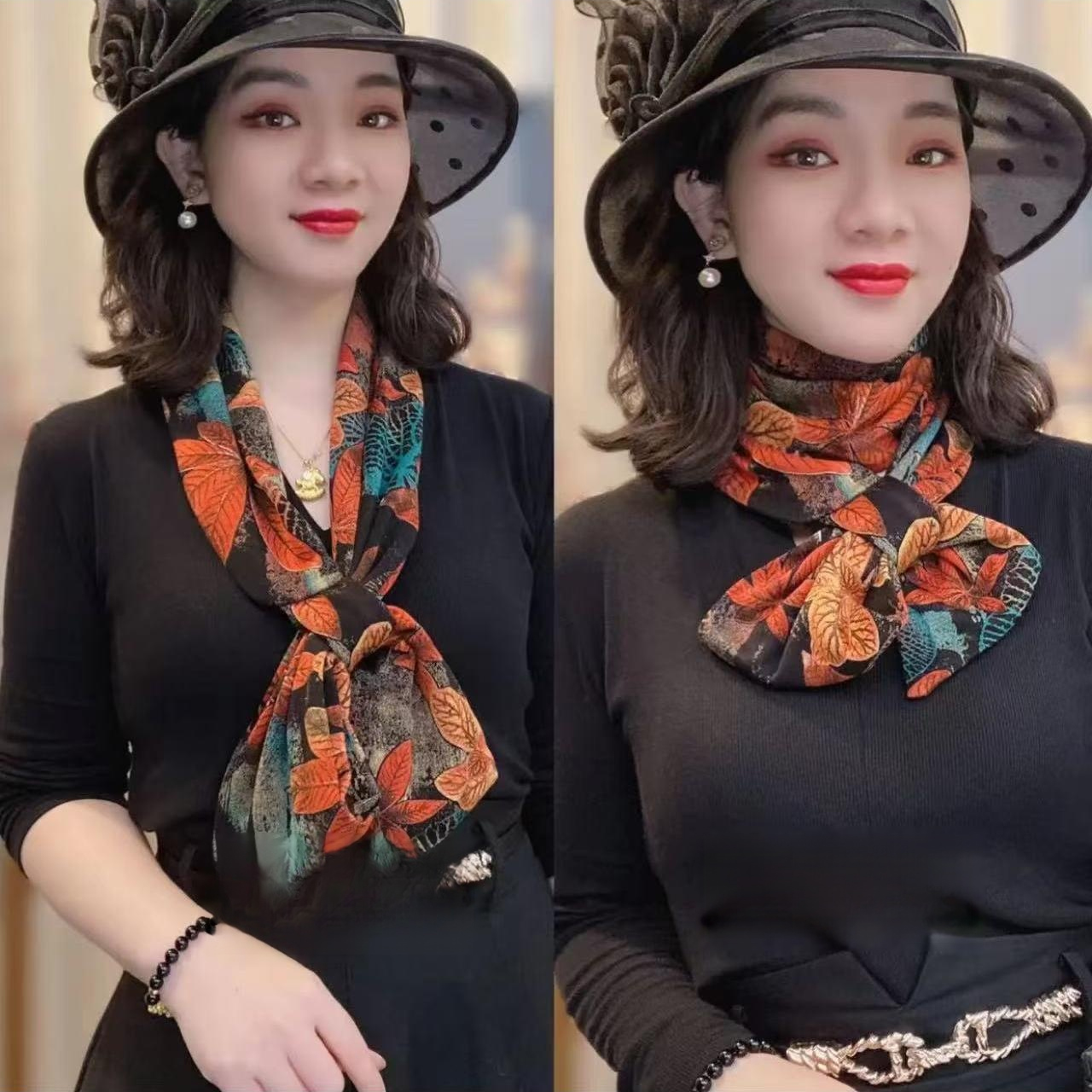 女百搭保暖護頸小圍巾-新款旅遊拍照披肩，多種穿法都非常好看！ #絲巾係法大全 #度假穿搭 #披肩#出遊穿搭 #精緻女人必備