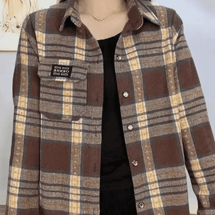 休閒百搭格紋襯衫