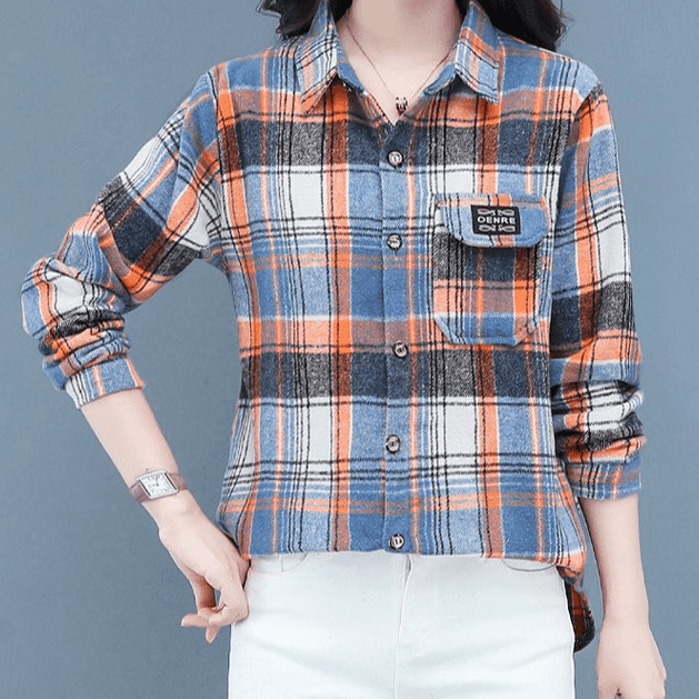 休閒百搭格紋襯衫
