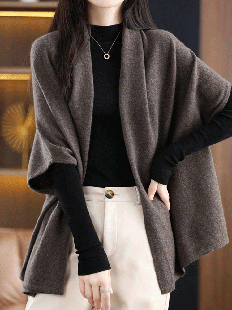 🌺舒服到不想脫的全羊毛披肩外套【顯瘦披肩】，🧣穿上三秒升溫，保暖力是普通羊毛衫 2 倍，360 度顯纖薄，暖乎乎不紮膚