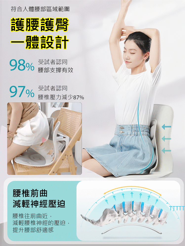人體工學矯正坐姿護腰椅