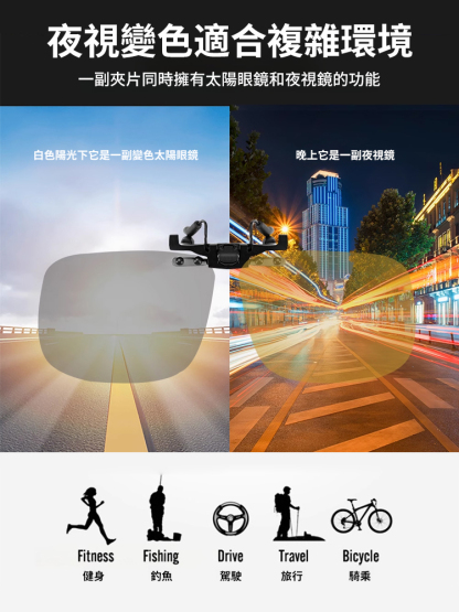 超輕量防眩光墨鏡可翻轉夾片