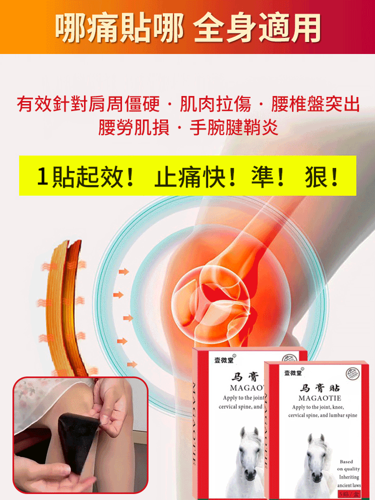 【緩解全身疼痛】德國馬膏貼