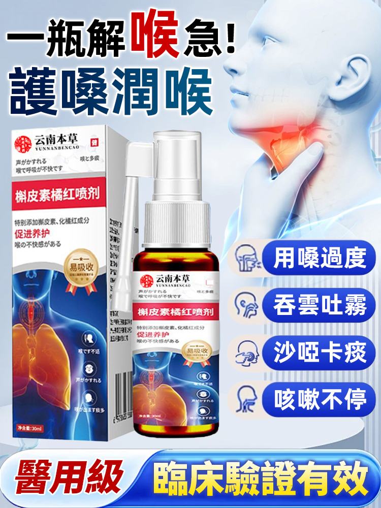 【專攻喉嚨不適】草本植物萃取噴劑