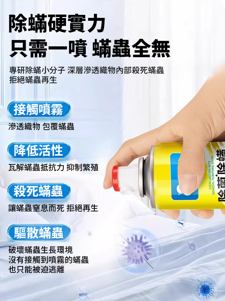 【100%高效除菌除蟎】強效除菌除蟎去異味清新劑