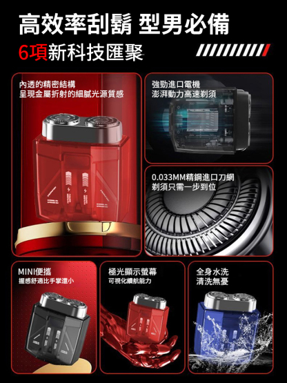 【一剃即光】雙引擎潮流機甲刮鬍刀