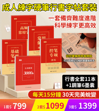 成人練字硬筆行書字帖套裝
