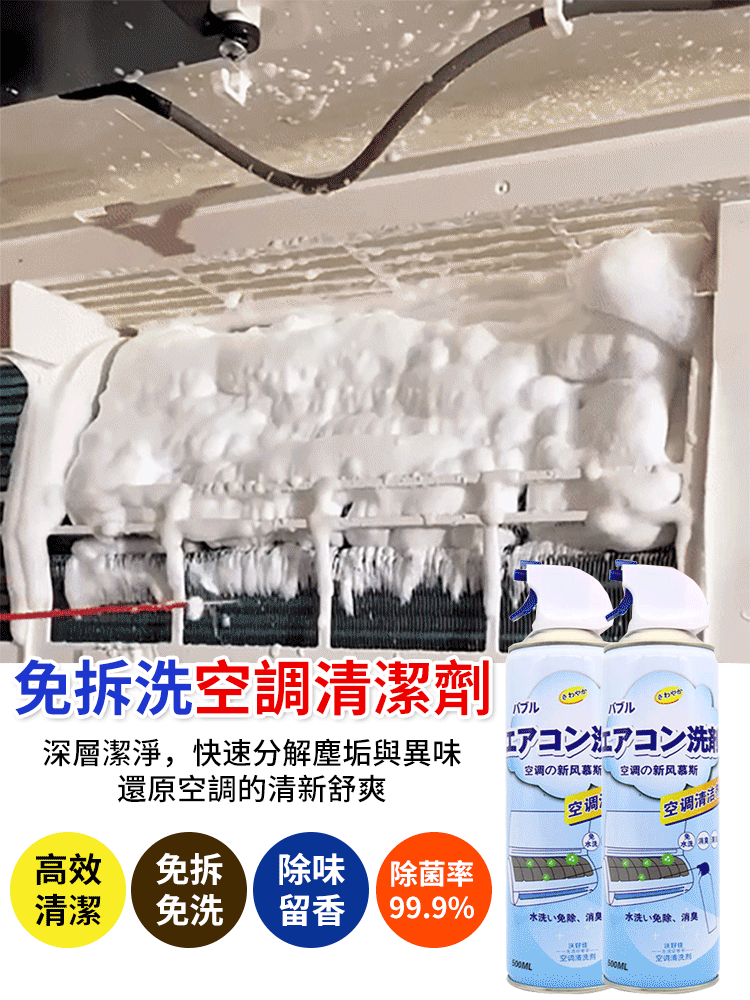 【清新夏日，從清潔開始】免拆洗空調冷氣機清潔劑