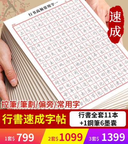 成人練字硬筆行書字帖套裝