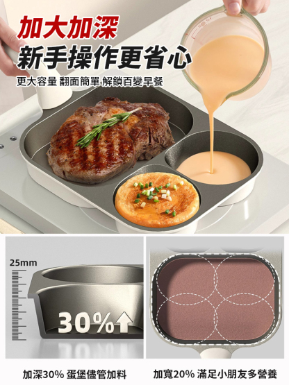 零塗層 鈦陶瓷三合一多用不沾煎鍋