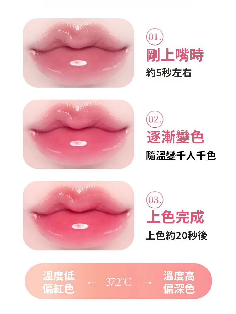 【淡化唇紋】水潤變色防乾裂精華唇蜜