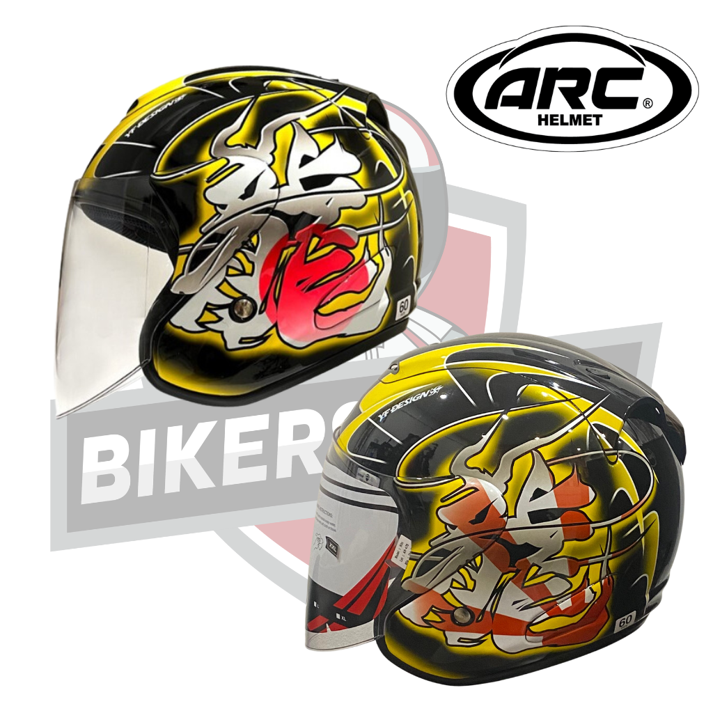 ARC Helmets YF Dragon Yellow Nagamas and Naga Vista-Bikers Stop Rawang | Tak Jual Helmet Copy
