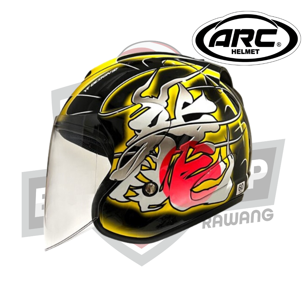 ARC Helmets YF Dragon Yellow Nagamas and Naga Vista-Bikers Stop Rawang | Tak Jual Helmet Copy