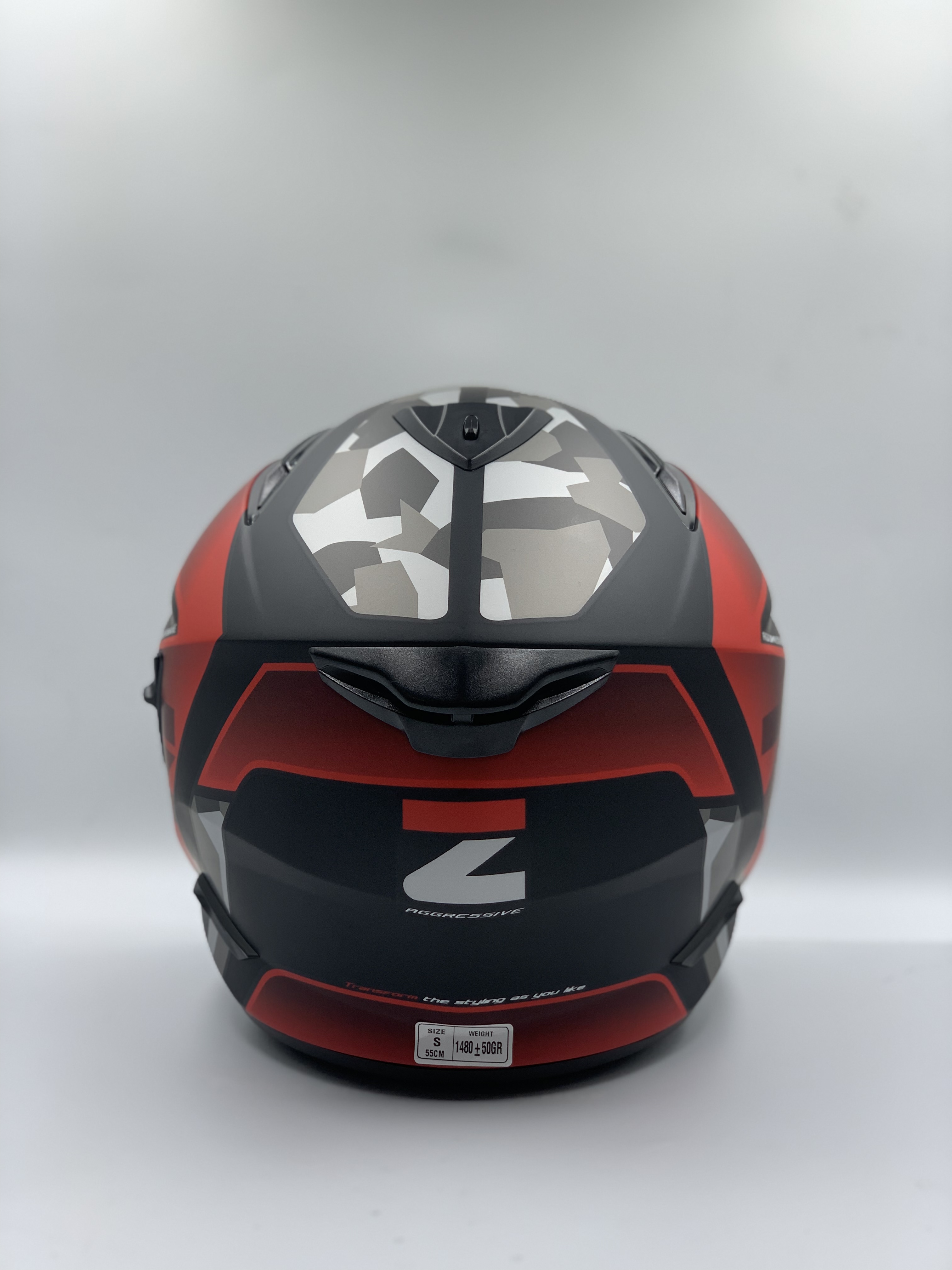 ZEUS ZS-613 Matt Black AJ14 Red