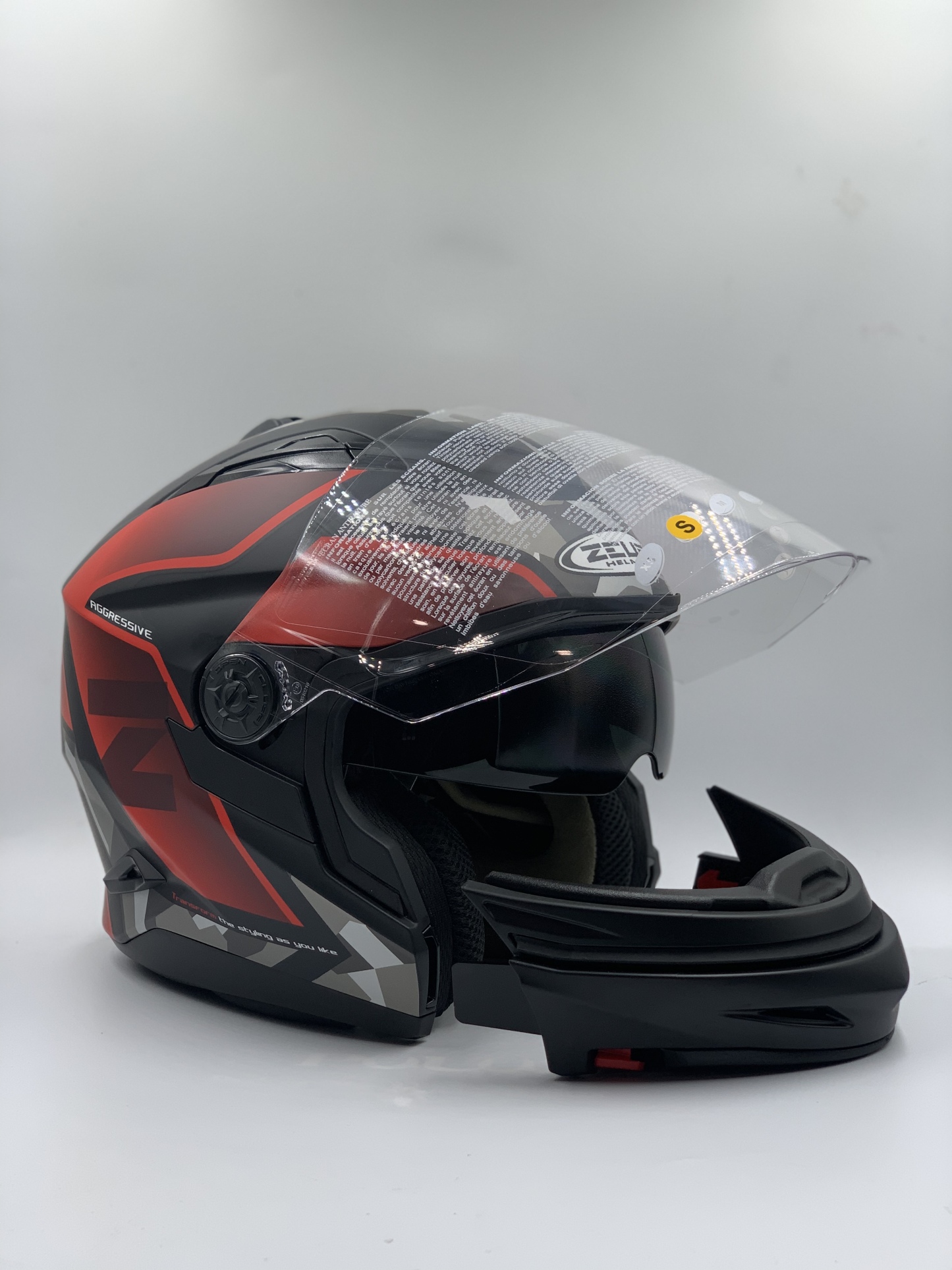ZEUS ZS-613 Matt Black AJ14 Red