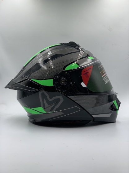 MHR Helmet Fullface Flip-Up GTZ Glossy Black/Green Graphic
