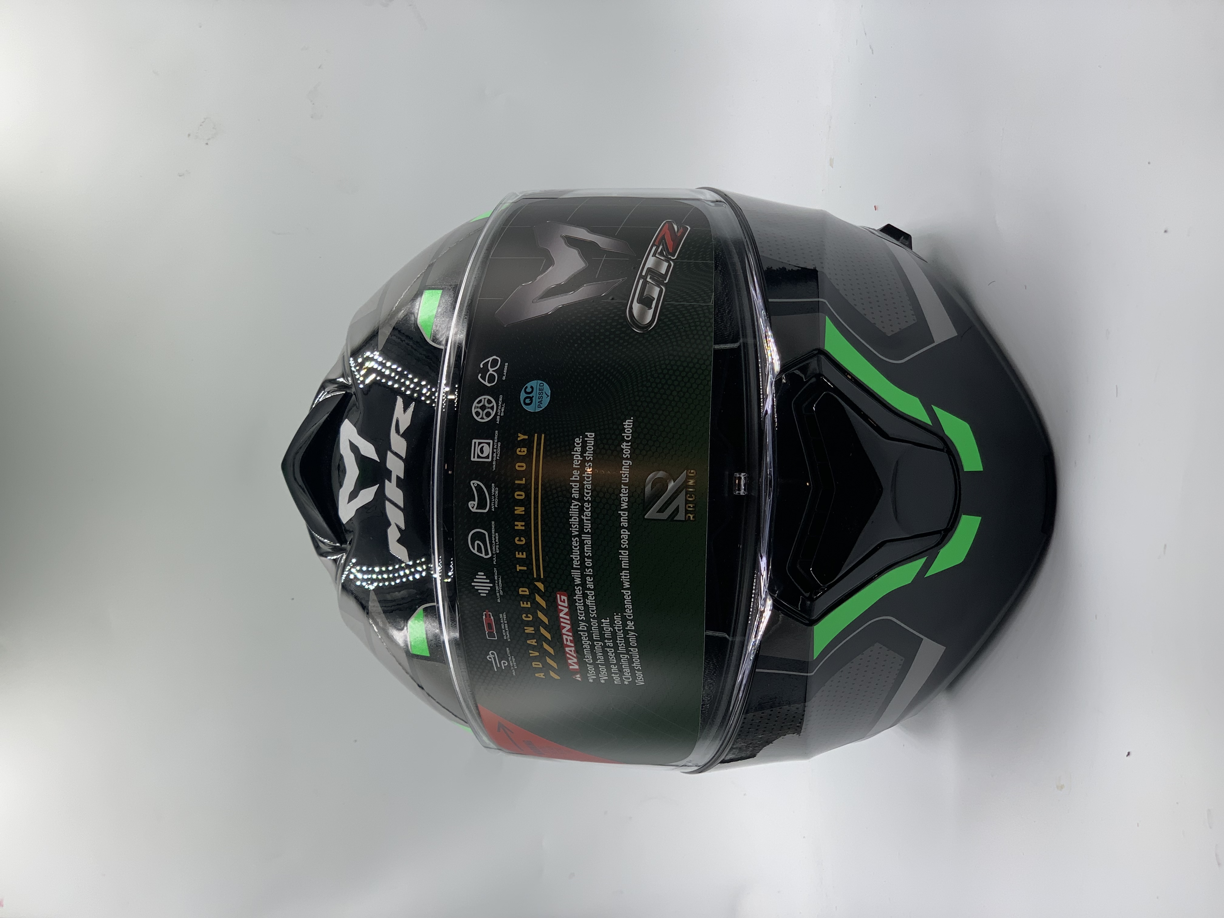 MHR Helmet Fullface Flip-Up GTZ Glossy Black/Green Graphic