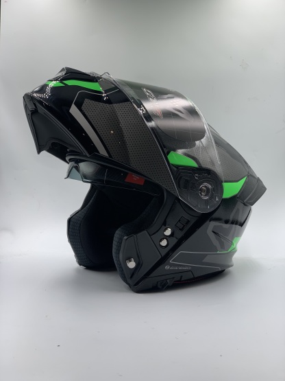 MHR Helmet Fullface Flip-Up GTZ Glossy Black/Green Graphic